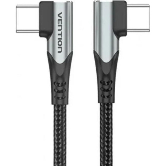 Vention Usb 2.0 C Male To C Male Dual Right Angle 5A Cable 0.5M Gray Aluminum Alloy Type - (TANHD)