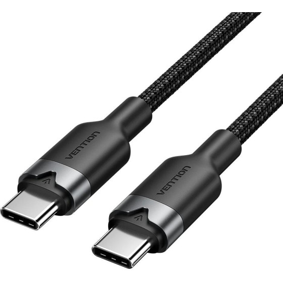 Vention Usb 2.0 Type-C Male To Type-C Male 3A Cable 1M Black Aluminum Alloy Type - (TRDBF)