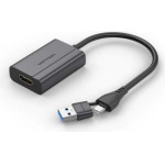 Vention USB-C + USB-A To Hdmi Adapter 0.15M Gray Aluminium Alloy Type - (ACYHB)