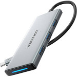 Vention USB-C To HDMI/Usb 3.0x3/SD/TF/Pd Docking Station 0.15M Gray Aluminum Alloy Type - (TOPHB)