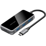 Vention USB-C To HDMI/Usb 3.0x3/SD/TF/Pd Docking Station 0.15M Gray Mirrored Surface Type - (TFMHB)