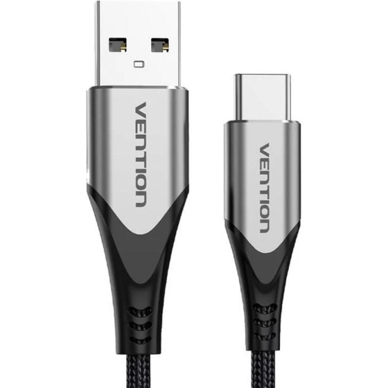 Vention Cotton Braided Usb 2.0 A Male To C Male 3A Cable 3M Gray Aluminum Alloy Type - (CODHI)
