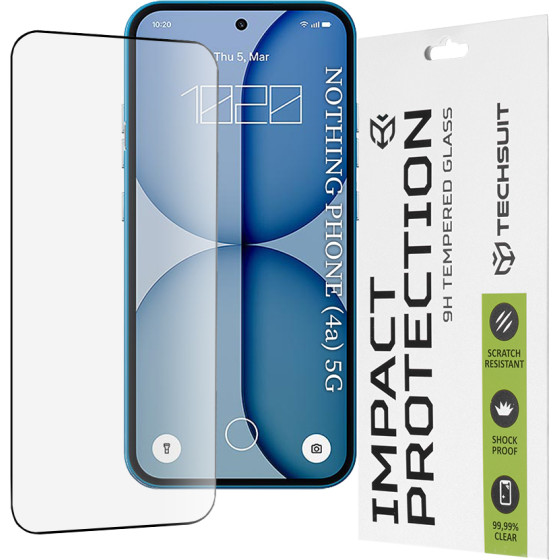 Techsuit - 111D Full Cover / Full Glue Glass - Nothing Phone (4a) - Black