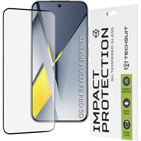 Techsuit - 111D Full Cover / Full Glue Glass - Xiaomi Poco F8 Pro - Black