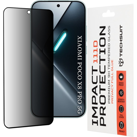 Techsuit - 111D Privacy Full Glue - Xiaomi Poco X8 Pro - Black