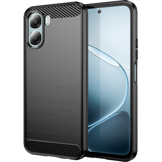 Techsuit - Carbon Silicone - Oppo A6x 4G / A6x 5G - Black