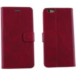 ���� IPHONE 6S/6 5.5 LEATHER PREMIUM BOOK+PC COVER STAND RED