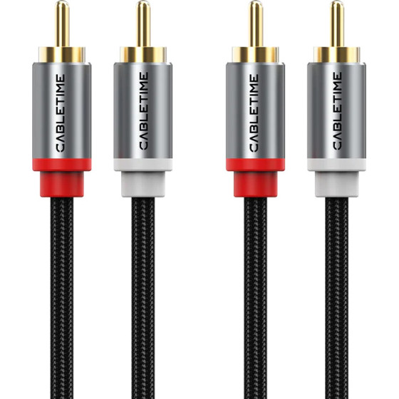 Cabletime ������� ���� 2x Rca �� 2x Rca CT-RCA, 2m, ����� - (CT-RCA-AG2)