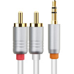 Cabletime ������� ���� 3.5mm �� 2x Rca CT-AV314-P12G, 3m, ����� - (CT-AV314-P12G-W3)