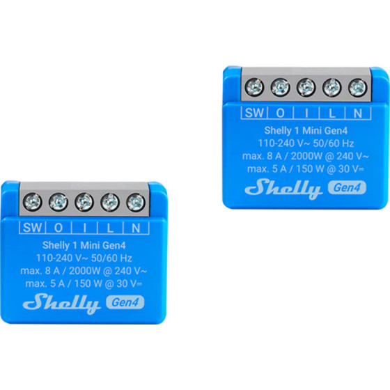 Shelly ��� 2 �������� 1 Mini Gen4 Zigbee/Matter - (1MiniGen42Pack)