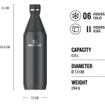 Stanley 1913 Drinking Bottle Daily Usage 0.6 Ml Stainless Steel Black - (10-12069-024)