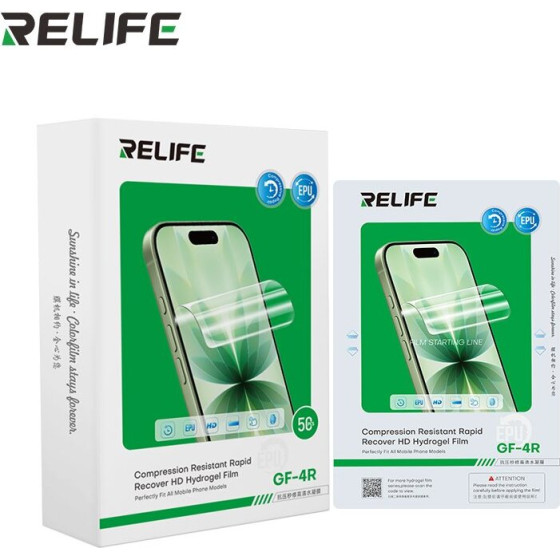 RELIFE Presure-Resistant Instant Repai Hd Hydrogel Foil For Smartphones Pack 50 Pcs - (GF-4R)