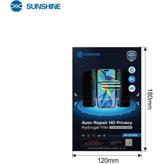 Sunshine Anti-Presure Instant Repair Hydrogel Privacy Films For Smartphones Pack 50 Pcs - (SS-075RS)