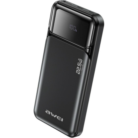 Awei Powerbank 10000mAh 22,5W Pd 2xUSB-C Black - (PA-90)