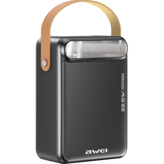 Awei Powerbank 80000mAh 22,5W Pd 2xUSB-C 3xUSB-A Black - (P102K)