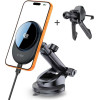 Tech-Protect V21 Magnetic Magsafe Dashboard & Vent Car Mount Wireless Charger 25W QI2.2 BLACK
