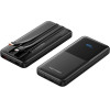 Vention 10000mAh Power Bank (Micro-Usb + USB-C + USB-A/USB-A) With Built-In USB-C And Lightning Cables 22.5W Black Led Display Universal Type - (FHOB0-TY)