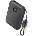 Vention 10000mAh Power Bank (USB-C + USB-C/USB-C/USB-A) With Built-In USB-C To USB-C Cable 22.5W Black Led Display Universal Type - (FKAB0-C-TY)
