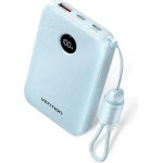 Vention 10000mAh Power Bank (USB-C + USB-C/USB-C/USB-A) With Built-In USB-C To USB-C Cable 22.5W Blue Led Display Universal Type - (FKAL0-C-TY)