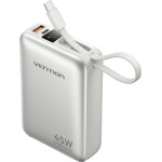Vention 20000mAh Mini Power Bank (USB-C + USB-C/USB-A) With Built-In USB-C Cable 45W Beige - (FHGN0)