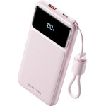 Vention 20000mAh Power Bank (USB-C + USB-A) With Built-In Cable 22.5W Pink Led Display Type - (XGYP0-40-TY)
