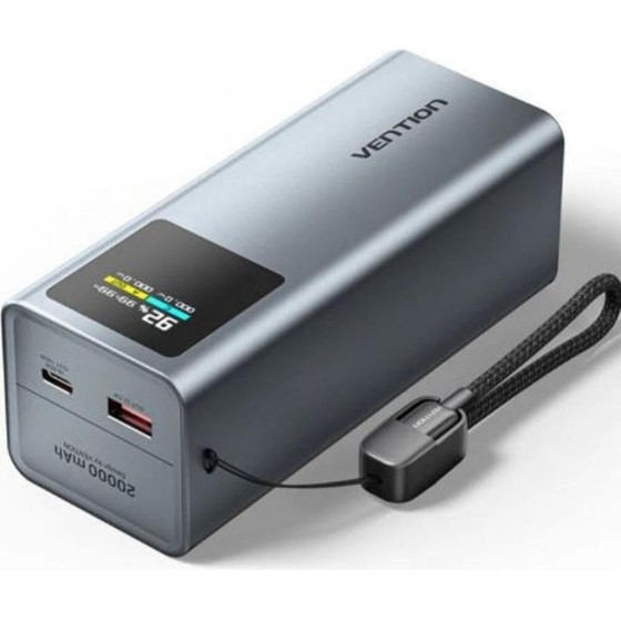 Vention 20000mAh Power Bank (USB-C + USB-C/USB-A) 100W Gray Tft Display Type - (FKCH0)