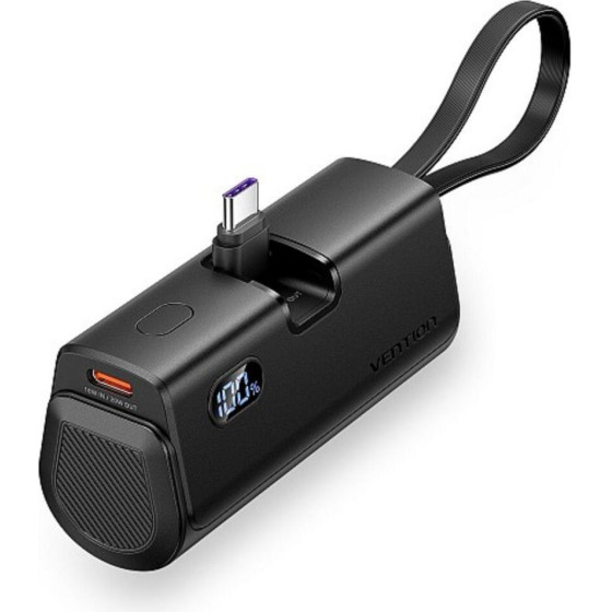 Vention Led Display 4800mAh Power Bank (USB-C + Lightning + USB-C) 22.5W Black Foldable USB-C Type - (FHQB0)
