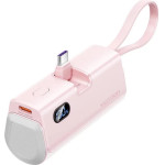 Vention Led Display 4800mAh Power Bank (USB-C + Lightning + USB-C) 22.5W Pink Foldable USB-C Type - (FHQP0)