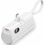 Vention Led Display 4800mAh Power Bank (USB-C + Lightning + USB-C) 22.5W White Foldable USB-C Type - (FHQW0)