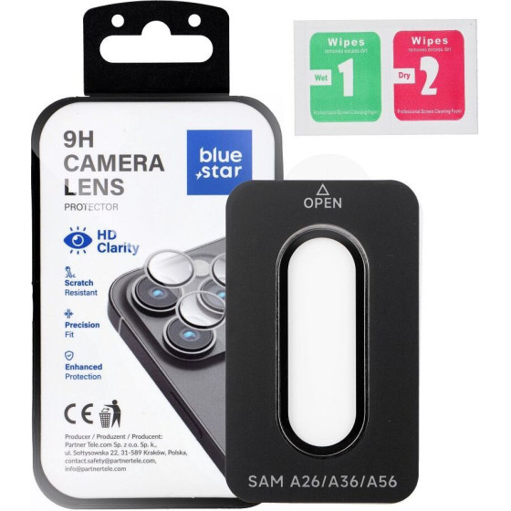 Blue Star Camera Lens Protector Easy Install For Samsung A36 black