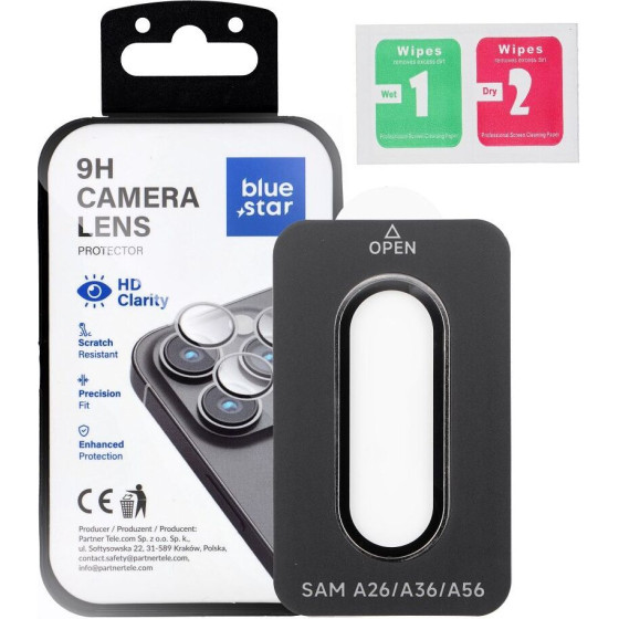 Blue Star Camera Lens Protector Easy Install For Samsung A56 black