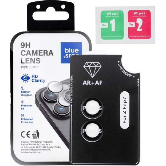Blue Star Camera Lens Protector Easy Install For Samsung Flip 7 black