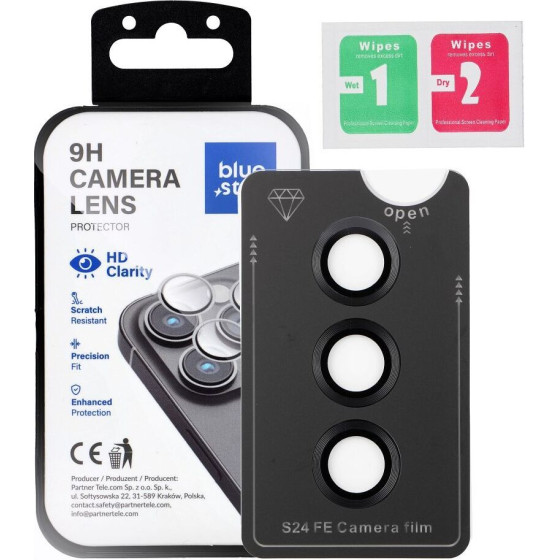 Blue Star Camera Lens Protector Easy Install For Samsung S24 Fe black