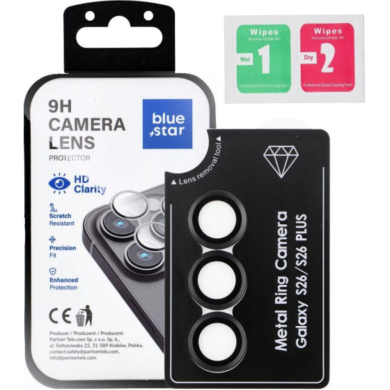 Blue Star Camera Lens Protector Easy Install For Samsung S26 black