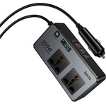 Hoco Smart Dual Car Inverter Charger 2 Lighter Ports Max 200W PD66W/1C2A Z66 black