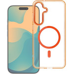 Case For Samsung A27 Frame Clear Hybrid Mag Cover Compatible With Magsafe Hermes Orange OEM