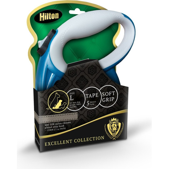 Hilton Smart Dog L (30kg) - Retractable Leash - navy-Grey - 5 m
