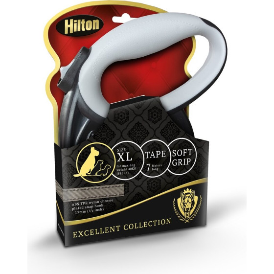 Hilton Smart Dog Xl (40kg) - Retractable Leash - black-Grey - 7 m