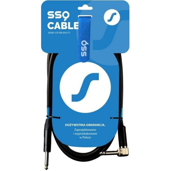 Sound Station Quality (SSQ) Ssq JMPJMK1 Cable Jack Mono - Jack Mono (90 Degree angle) 1 m Black - (SS-1439)
