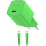 ttec SmartCharger GAN 45W PD Travel Fast Charger+ USB-C - USB-C 3A Cable Neon Green - (2SCG45CNY)