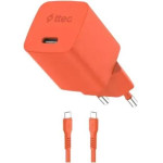 ttec SmartCharger GAN 45W PD Travel Fast Charger+ USB-C - USB-C 3A Cable Neon Orange - (2SCG45CNT)