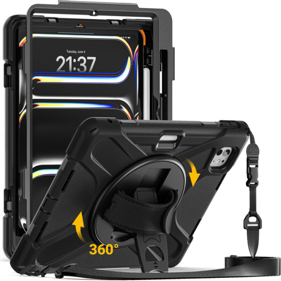 Crong Defender Plus - Rugged Case Ipad Pro 11'' M5 (2025) / M4 (2024) (Black) - (CRGDPIPDP11BLK)