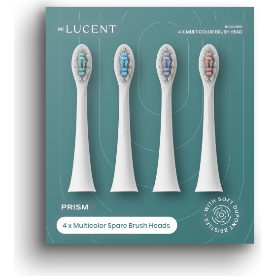 Be Lucent Prism Sonic Toothbrush Heads 4 Pack, Multicolor - (10492)