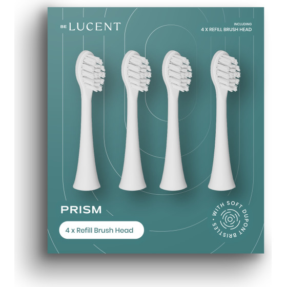 Be Lucent Prism Sonic Toothbrush Heads, White - (10491)