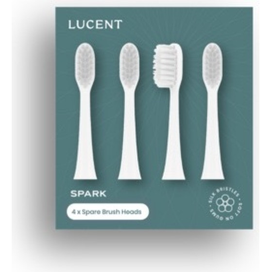 Be Lucent Spark Sonic Toothbrush Heads 4 Pack, White - (10791)