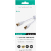 Vivanco Antenna Cable 1.5m Coax PLUG-Coax Socket Ferrite 100 Db White - (VVAN15FEDBGW)