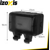 Izoxis Double External Socket 17x11x10cm - (19013-0)