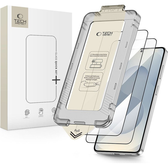 Tech-Protect Quick Set+ 2-Pack Tempered Glass For Samsung Galaxy S26+ - Black - (29573-0)