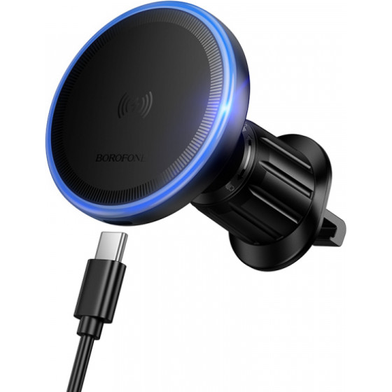 Borofone Wireless Car Charger BH224 Flash, 15W, 1.67A, Black
