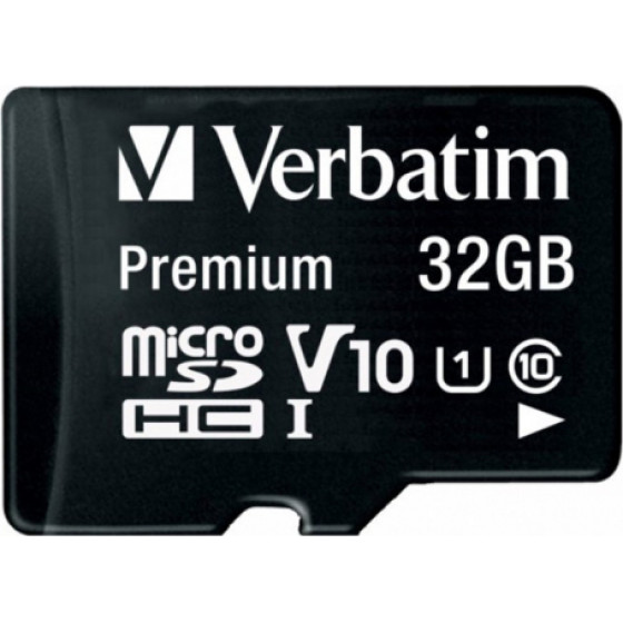 Verbatim Microsdhc Memory Card With Adapter, 32Gb, Class 10 / UHS-1 U1